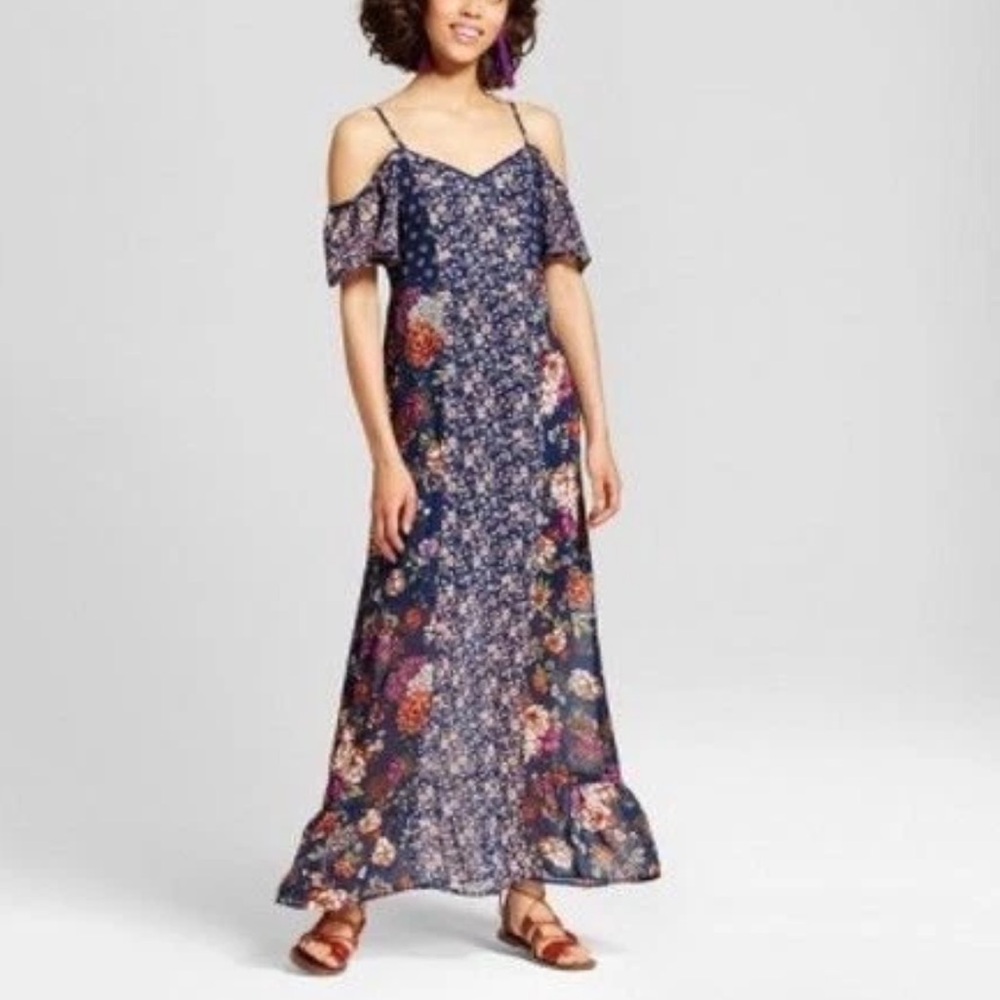 Xhilaration Off The Shoulder Maxi Dress Boho Peasant Bloomcore Fairycore XXL